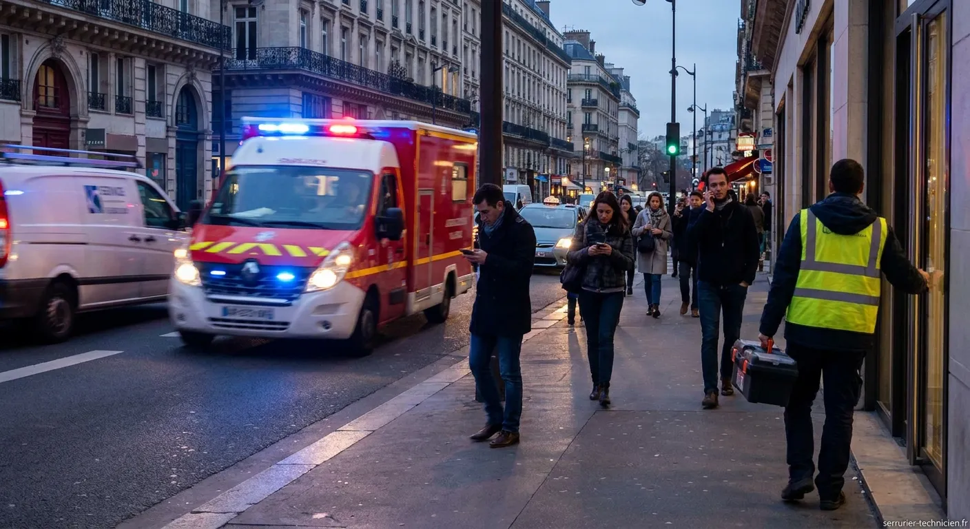 Technicien urgentiste intervenant rapidement sur une serrure