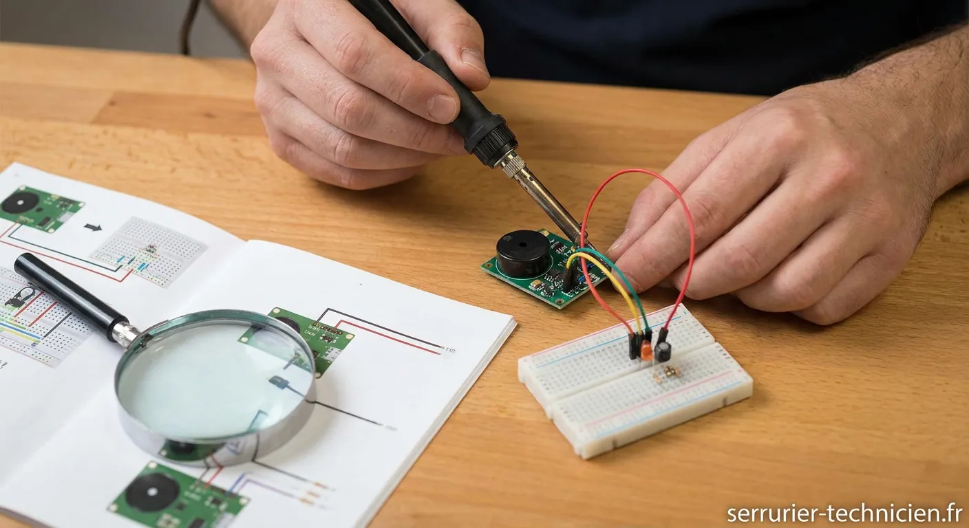 Installation d'un détecteur de vibrations sur une fenêtre