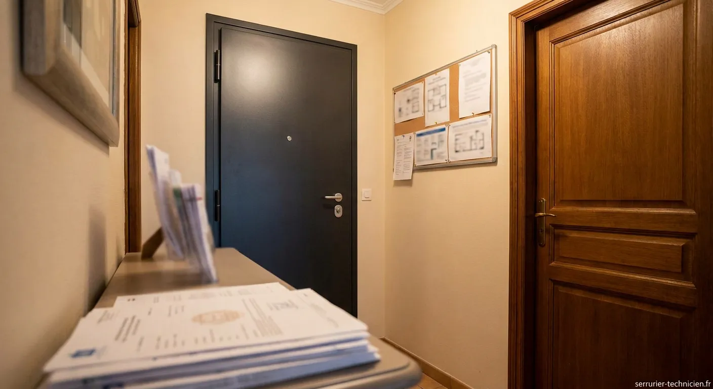 Porte blindée installée dans un immeuble en copropriété