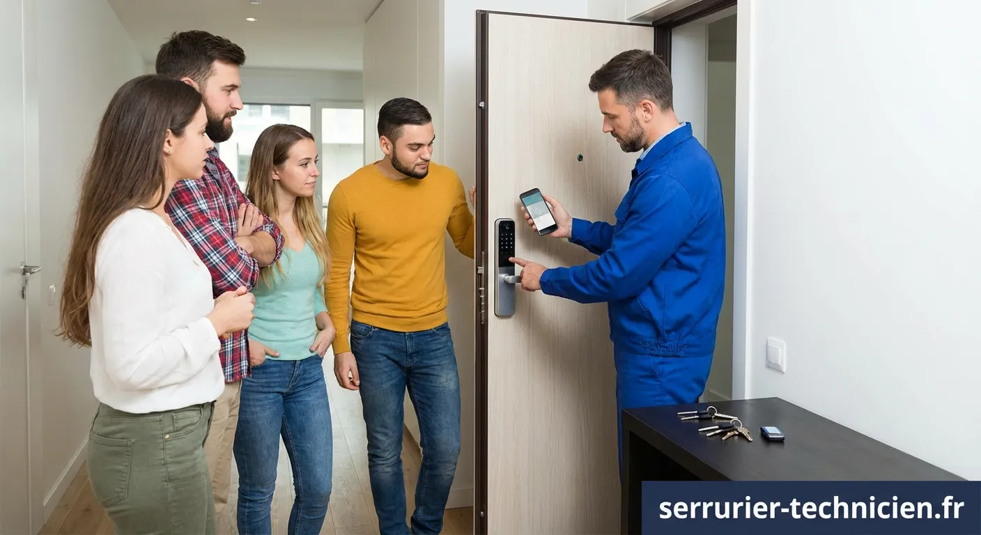 Trousseau de clés posé sur une table en bois représentant la colocation