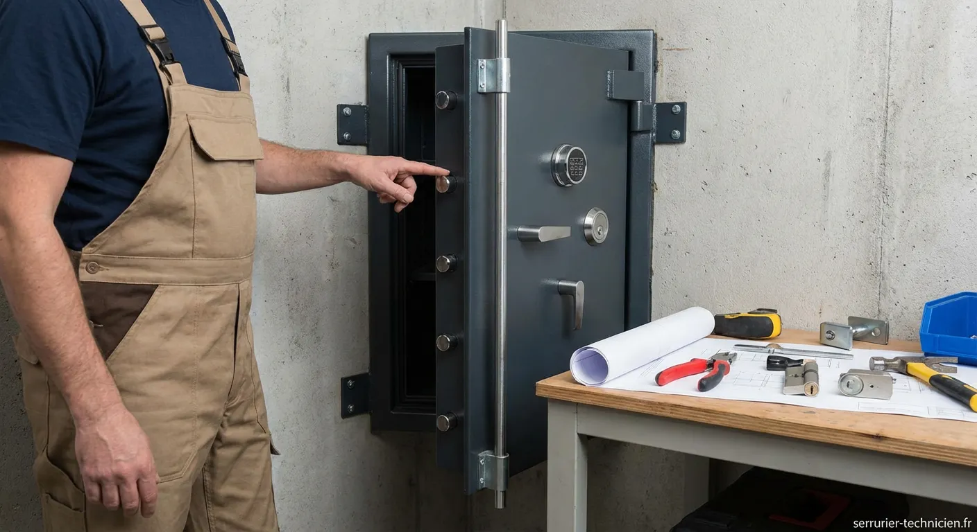Armoire anti-effraction sécurisée dans un bureau moderne